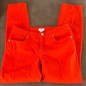 Crown& ivy Women's Bright Orange Skinny Jeans